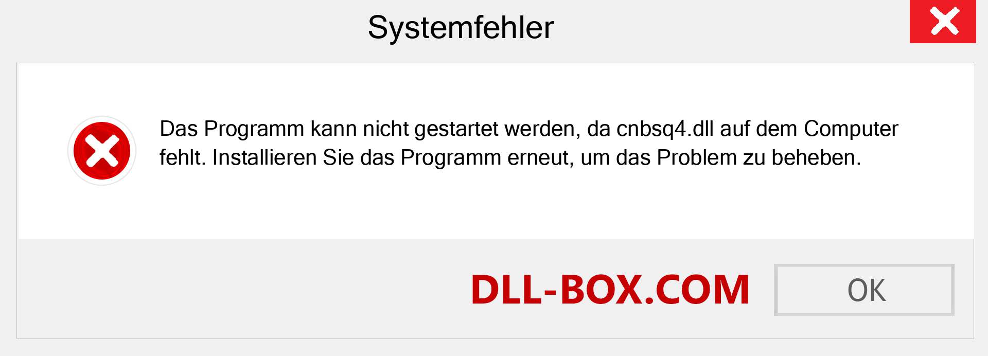 cnbsq4.dll-Datei fehlt?. Download für Windows 7, 8, 10 - Fix cnbsq4 dll Missing Error unter Windows, Fotos, Bildern