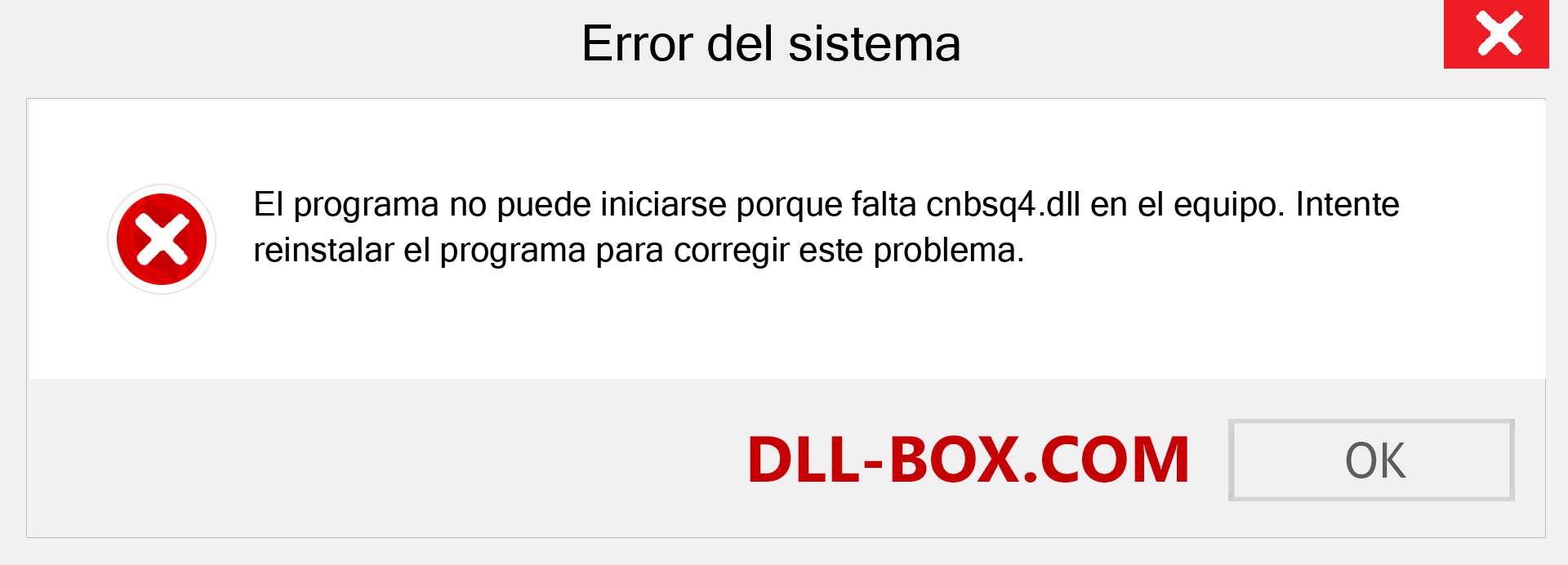 ¿Falta el archivo cnbsq4.dll ?. Descargar para Windows 7, 8, 10 - Corregir cnbsq4 dll Missing Error en Windows, fotos, imágenes