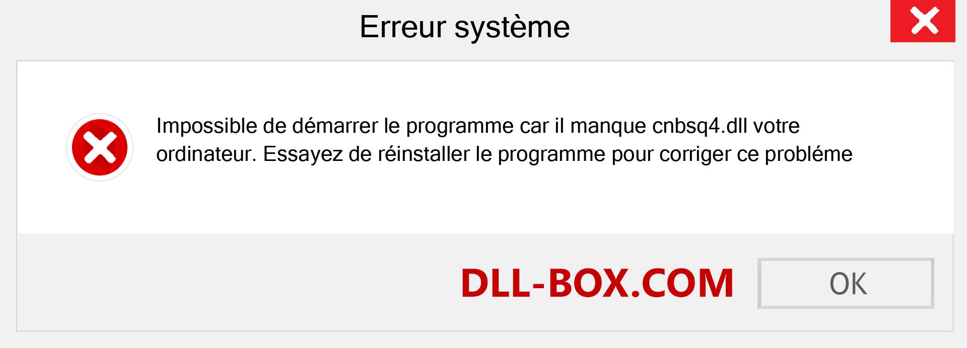 Le fichier cnbsq4.dll est manquant ?. Télécharger pour Windows 7, 8, 10 - Correction de l'erreur manquante cnbsq4 dll sur Windows, photos, images