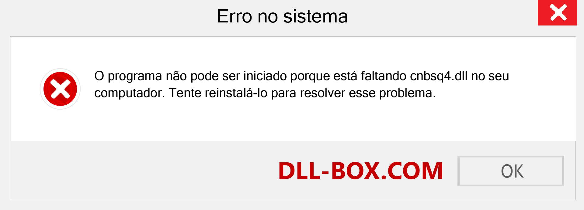 Arquivo cnbsq4.dll ausente ?. Download para Windows 7, 8, 10 - Correção de erro ausente cnbsq4 dll no Windows, fotos, imagens